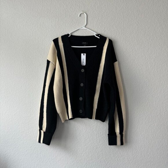 varsity heavy knit cardigan🖤👟 - Picture 1 of 8